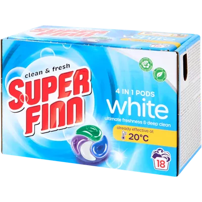 Kapsle na praní 4 v 1 Superfinn Bílá