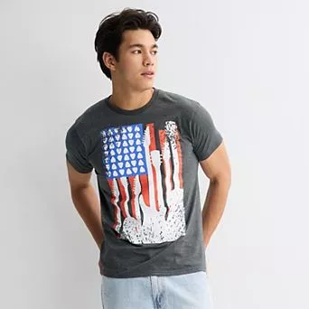 Men's Americana Guitars Flag Graphic Tee