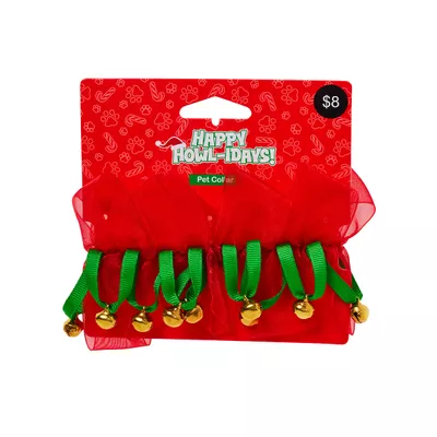 Christmas Pet Novelty Collar Red Tulle